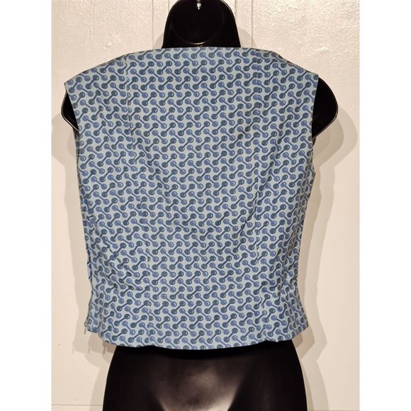 1950's-60's Sleeveless Blue Homemade top - Picture 2 of 9
